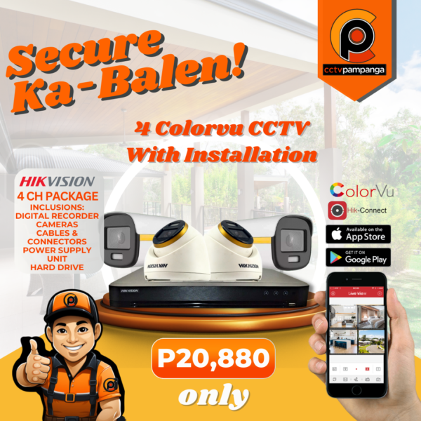 4 channel colorvu cctv package with installation pampanga